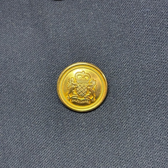 VTG Lauren Ralph Lauren Women's 4 Wool Coat Navy Blue Crest Gold Buttons USA - Picture 7 of 13